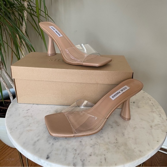 Steve Madden Shoes - Steve Madden Elated Clear Heels in Nude
